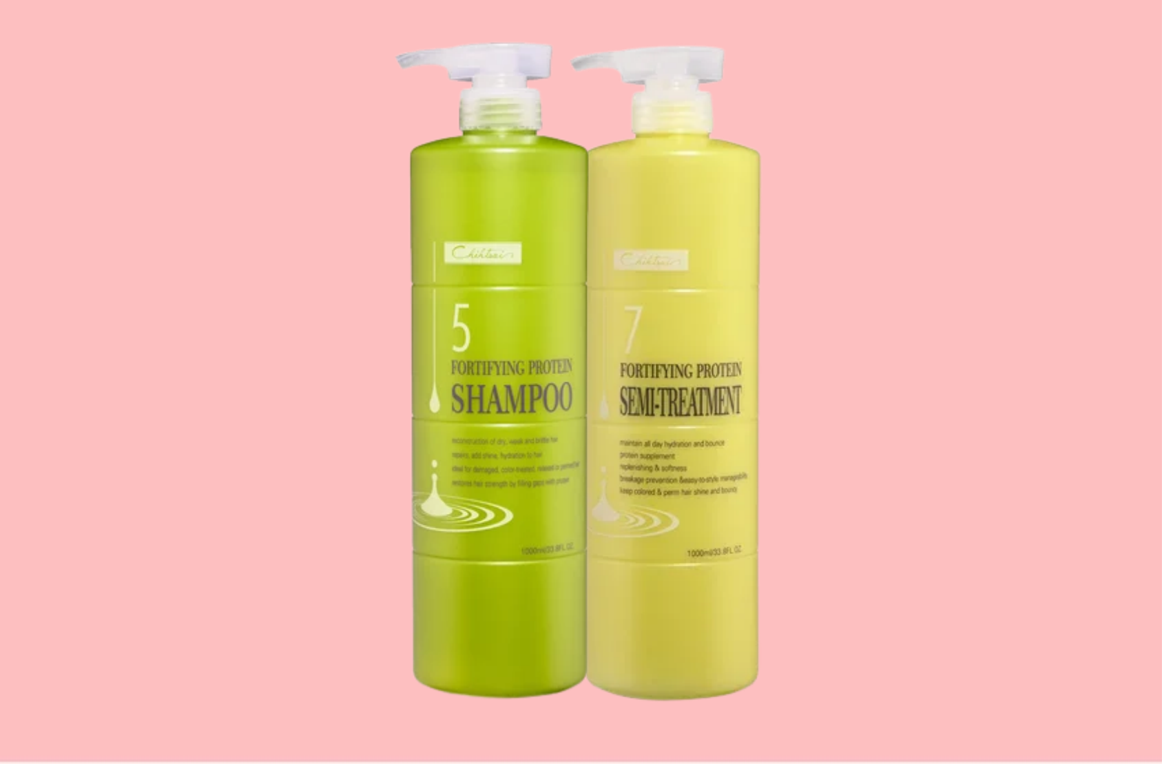 No.5 Fortifying Protein Shampoo & Chihtsai No.7 Fortifying Protein Semi-Treatmen - Dầu gội & dầu xả siêu Protein