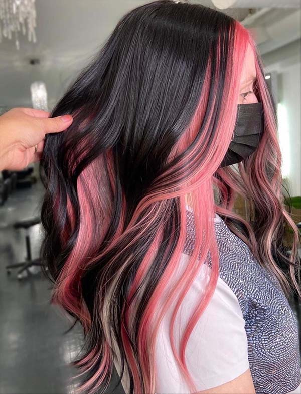 Khám phá những kiểu nhuộm tóc giấu màu hồng siêu đẹp